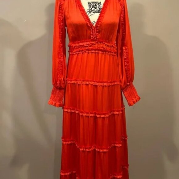 Chelsea Violet XS Dress Satin Plisse Red TAILORED Tailored down to XXS - Picture 4 of 5